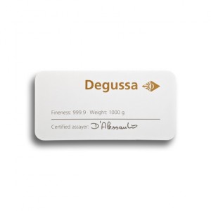 Degussa Goldhandel Goldbarren Zertifikat 1 kg