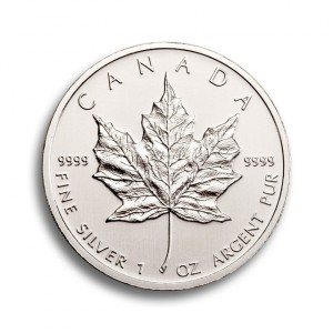 Degussa Goldhandel Silbermuenze 1oz Canadian Maple Leaf