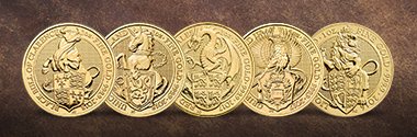 Die komplette Queen’s Beasts 1 oz Goldmünzensammlung zu günstigen Marktkonditionen erhältlich