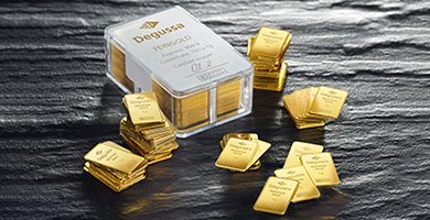 100 g Degussa Combicube Goldbarren