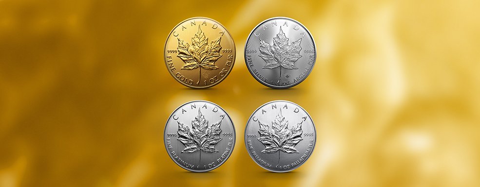 Maple Leaf Gold Silber Platin Palladium