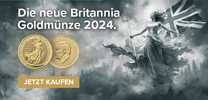 Die neue Britannia Goldmünze 2024.