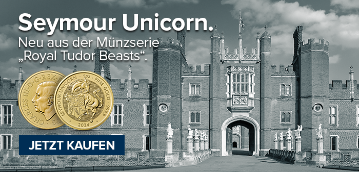 Seymour Unicorn, die neue Münze der Serie "Royal Tudor Beasts"