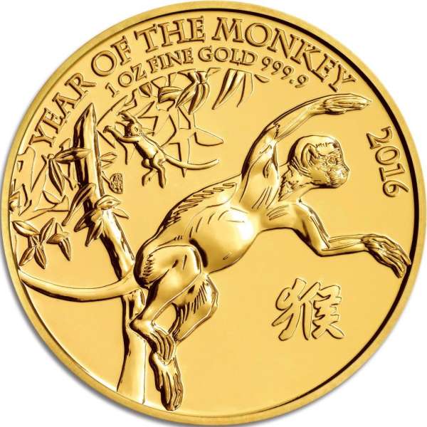 Degussa Goldhandel 1oz Lunar UK Affe 2016