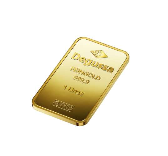 Degussa Barren 1 oz hochkant