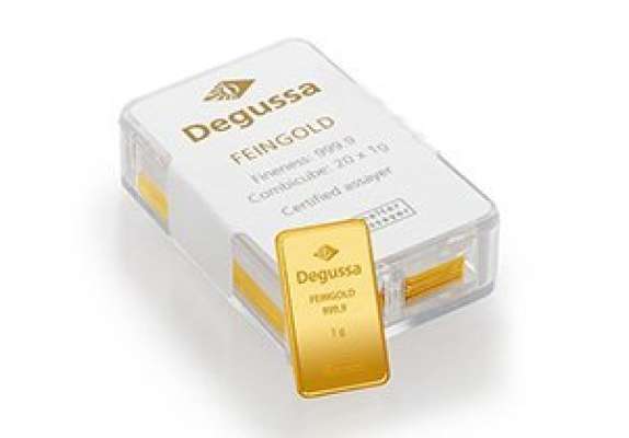 20 g Degussa Combicube Goldbarren