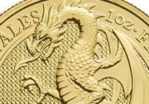 1 oz Queens Beasts Dragon Goldmünze 2017