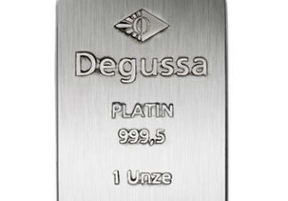 1 oz Degussa Platinbarren Neuauflage historisches Design