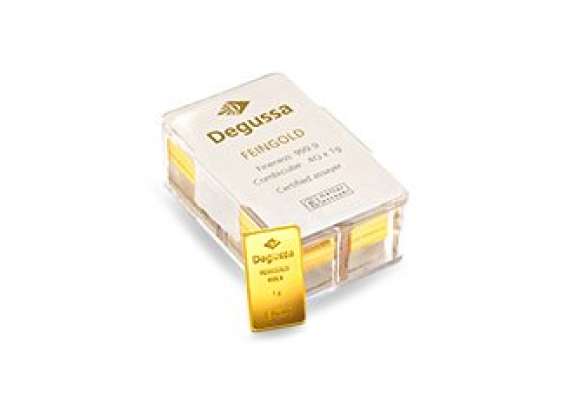 Der neue 40 g Degussa Combicube Goldbarren