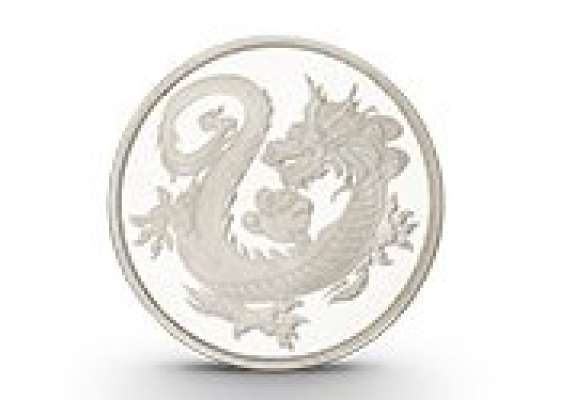 1 oz Tuvalu South Seas Dragon Rhodiummünze