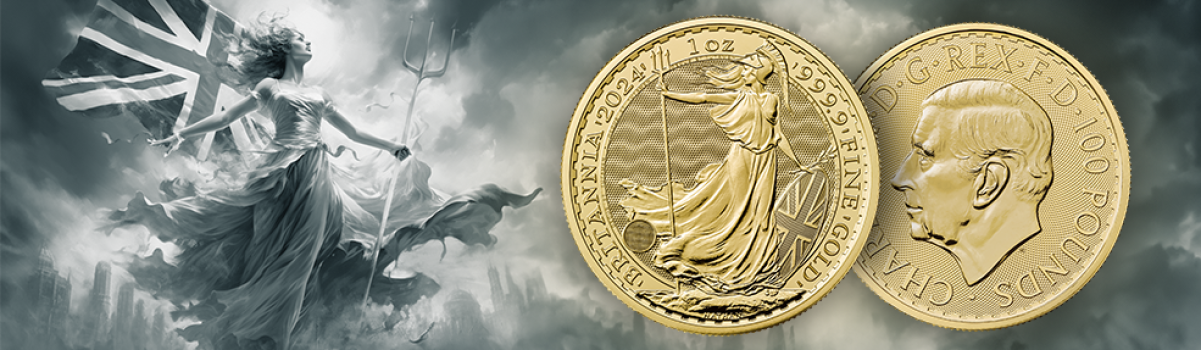 Britannia-Jahrgang 2024 mit Charles ohne Krone: Eine neue Normalität auf Goldmünzen.